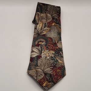 Jonathan Bennett Vintage Silk Tie Safari Jungle Animals